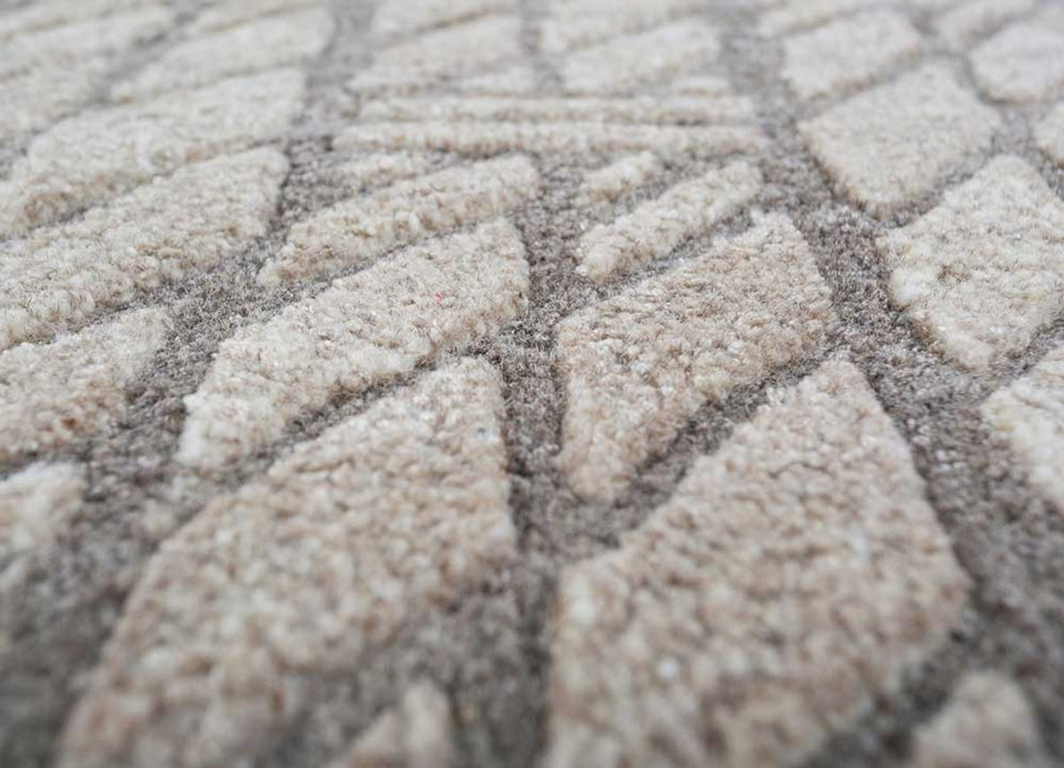 Wollteppich - 240 x 150 cm - dunkelbeige