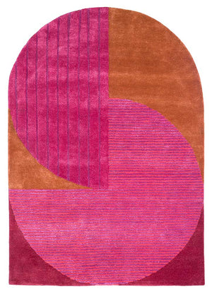 Wollteppich sonderform  - 270 x 180 cm - rosa