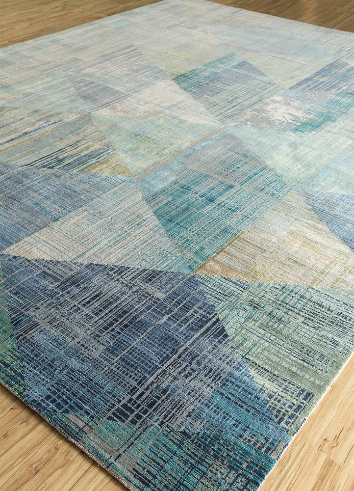 Wollteppich - 240 x 300 cm - blau