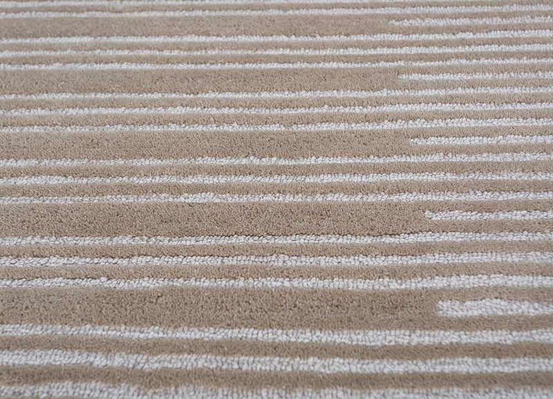 Wollteppich rund  - 180 x 180 cm - beige