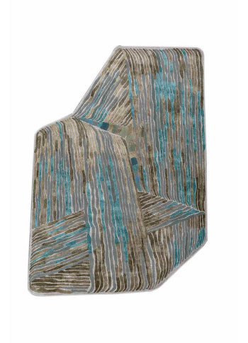 Designer Teppich sonderform  - 270 x 180 cm - blau
