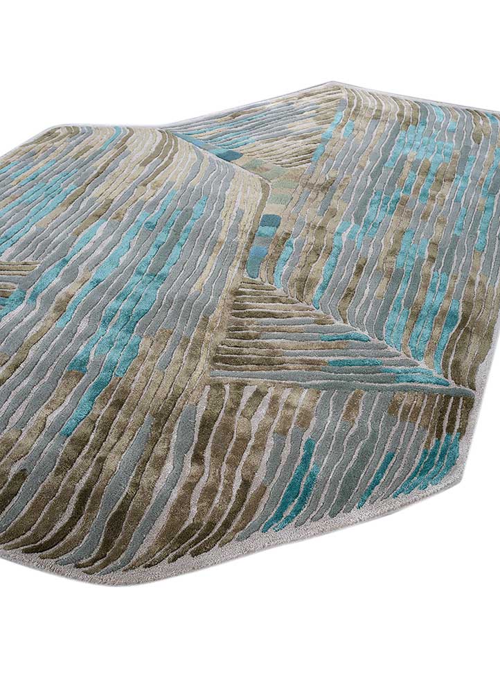 Designer Teppich sonderform  - 270 x 180 cm - blau