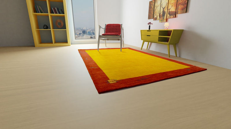 Tapis Gabbeh indien 250x300cm - Tapis en laine - or