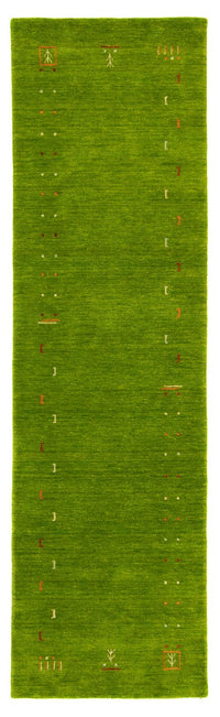 Tappeto corsia Tappeto Gabbeh - Indus - 400 x 80 cm - verde