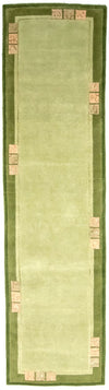 Tappeto Nepal Mumbai - Tappeto di lana - Rettangolo / Verde chiaro / 70 x 140 cm Rettangolo