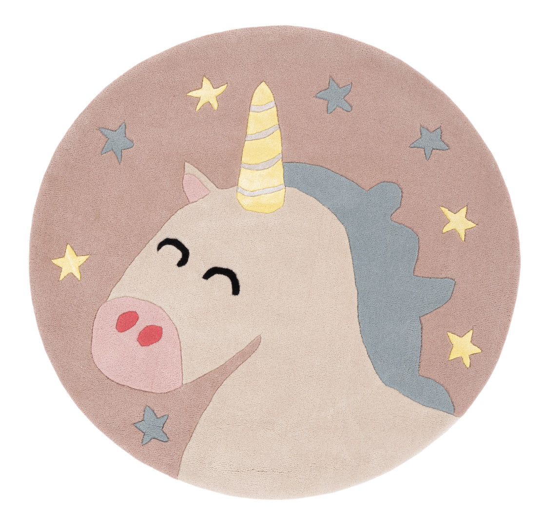 Unicorno Tappeto per Bambini Rotondo
