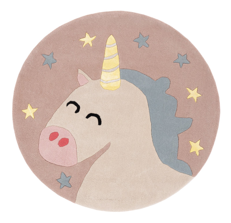 Unicorno Tappeto per Bambini Rotondo