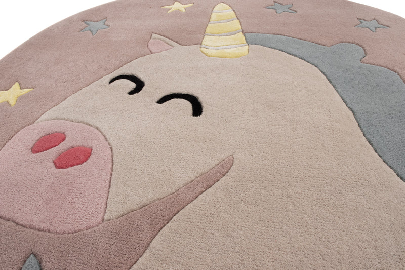 Unicorno Tappeto per Bambini Rotondo