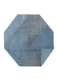 Tapis en laine originale  - 180 x 180 cm - bleu