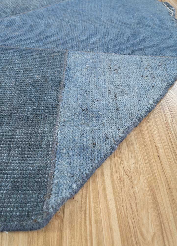 Wollteppich sonderform  - 180 x 180 cm - blau