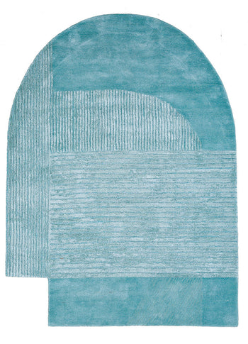 Designer Teppich sonderform  - 210 x 150 cm - türkis