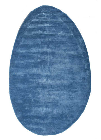Designer Teppich sonderform  - 240 x 150 cm - blau