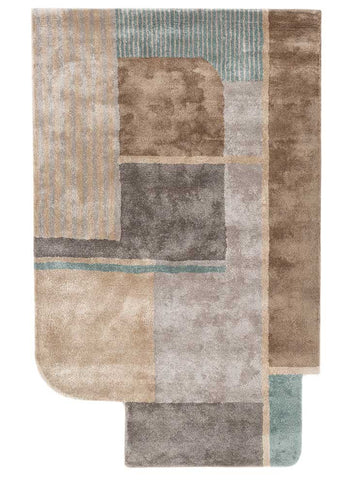 Designer Teppich sonderform  - 180 x 120 cm - mehrfarbig