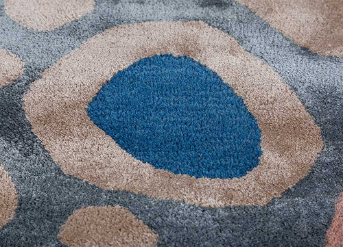 Designer Teppich sonderform  - 270 x 180 cm - blau