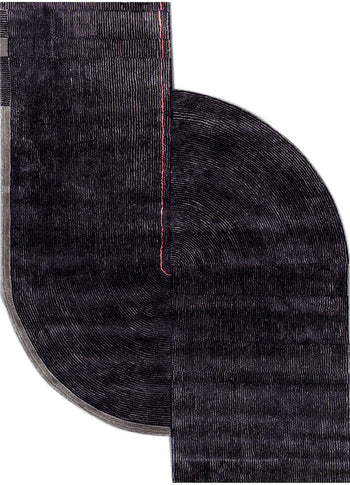 Designer Teppich sonderform  - 330 x 240 cm - anthrazit
