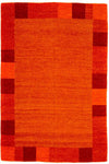 Kilim moderno Tappeto 143x202cm - Tappeto di lana - arancione - Rettangolo / Arancione / 143 x 202 cm Rettangolo