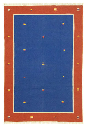 Kelim Teppich - Trendy 300 x 200 cm - blau
