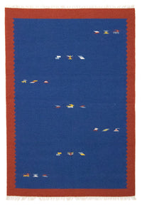Tapis Kelim - Tendance - 180 x 120 cm - bleu