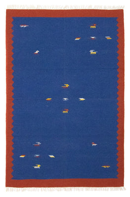 Kelim Teppich - Trendy 180 x 120 cm - blau