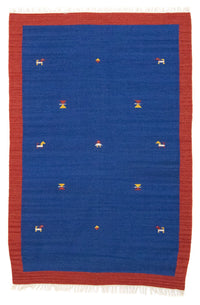 Tapis Kelim - Tendance - 180 x 120 cm - bleu