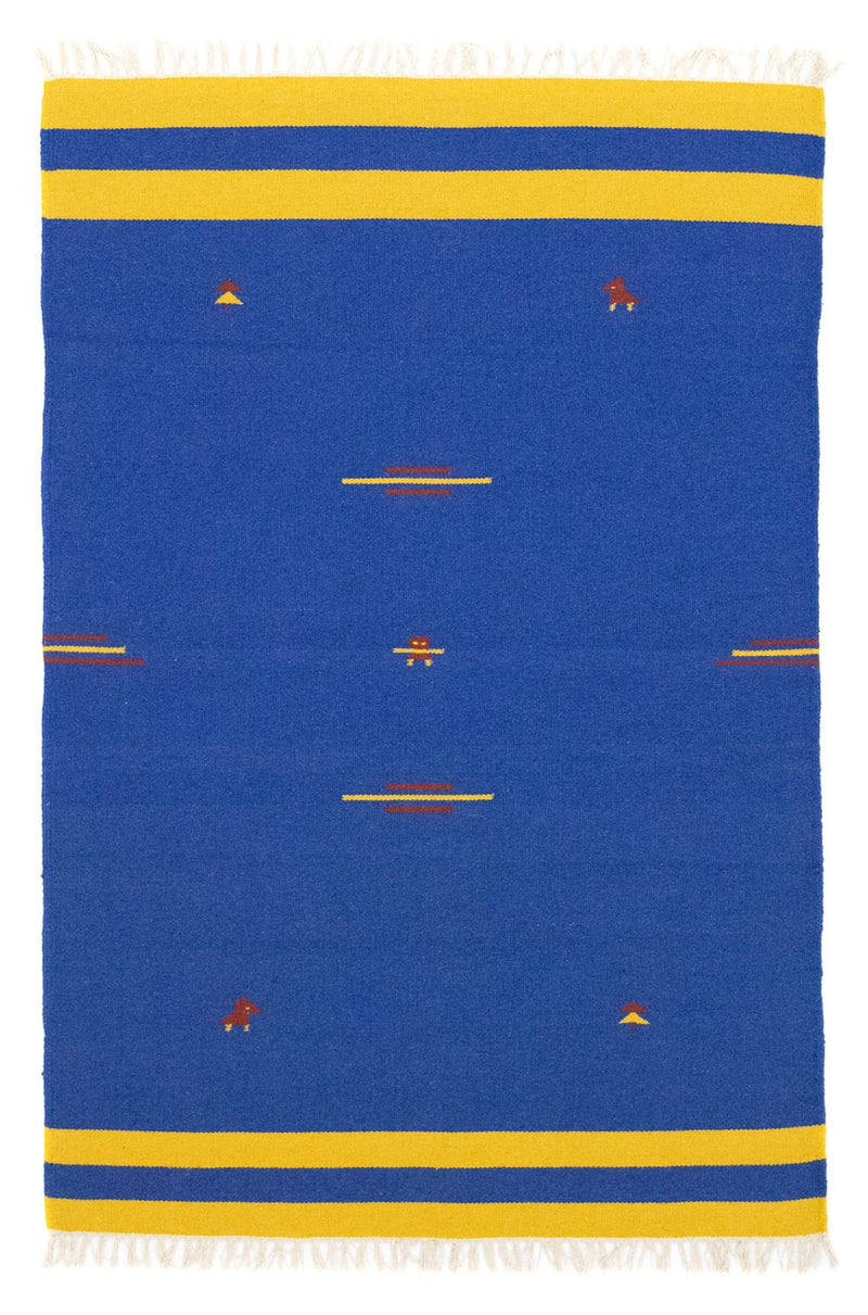 Kelim Teppich - Trendy 180 x 120 cm - blau