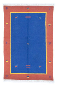 Tapis Kelim - Tendance - 200 x 140 cm - bleu