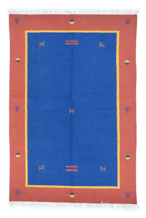 Kelim Teppich - Trendy 200 x 140 cm - blau