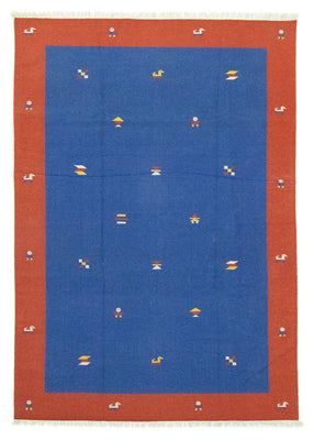 Kelim Teppich - Trendy 300 x 200 cm - blau