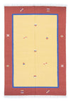 Kilim moderne Tapis 140x200cm - Tapis en laine - jaune - Rectangle / Jaune / 140 x 200 cm Rectangle