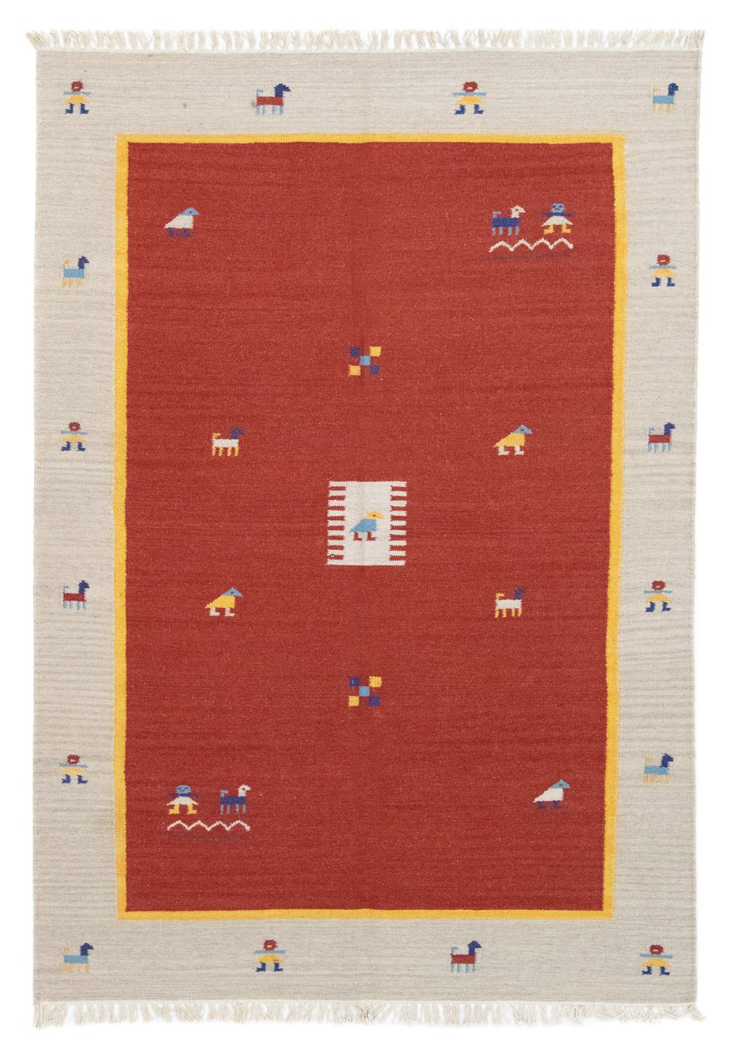 Kelim Teppich - Trendy 200 x 140 cm - rot