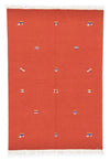 Kelim Modern Teppich 140x200cm - orange - Rechteckig / Orange / 140 x 200 cm Rechteckig