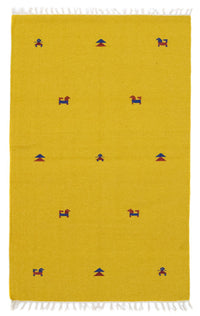Tappeto Kelim - Tendenza - 180 x 120 cm - giallo