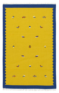 Tapis Kelim - Tendance - 180 x 120 cm - jaune