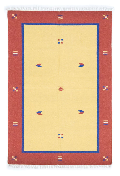 Kelim Teppich - Trendy 200 x 140 cm - gelb