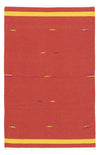 Kilim moderno Tappeto 120x180cm - Tappeto di lana - rosso - Rettangolo / Rosso / 120 x 180 cm Rettangolo