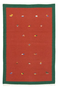 Tappeto Kelim - Tendenza - 180 x 120 cm - rosso