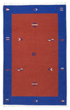 Kilim moderne Tapis 120x180cm - Tapis en laine - rouge - Rectangle / Rouge / 120 x 180 cm Rectangle