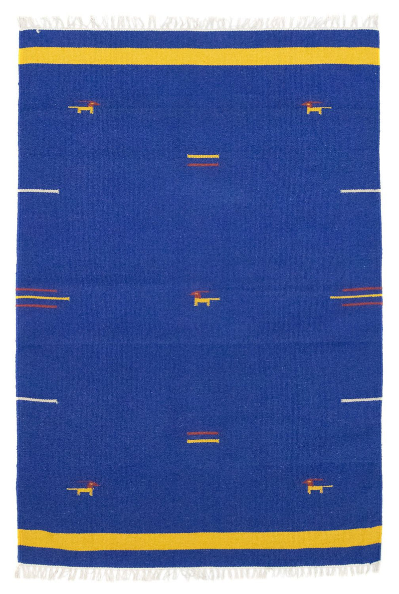 Kelim Teppich - Trendy 180 x 120 cm - blau