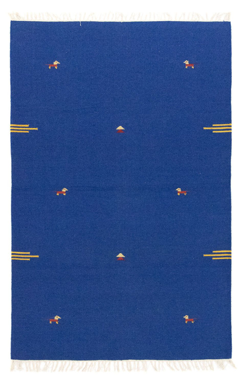 Kelim Teppich - Trendy 180 x 120 cm - blau