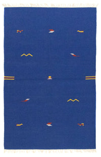 Tapis Kelim - Tendance - 180 x 120 cm - bleu