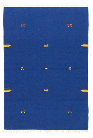 Kelim Teppich - Trendy 180 x 120 cm - blau