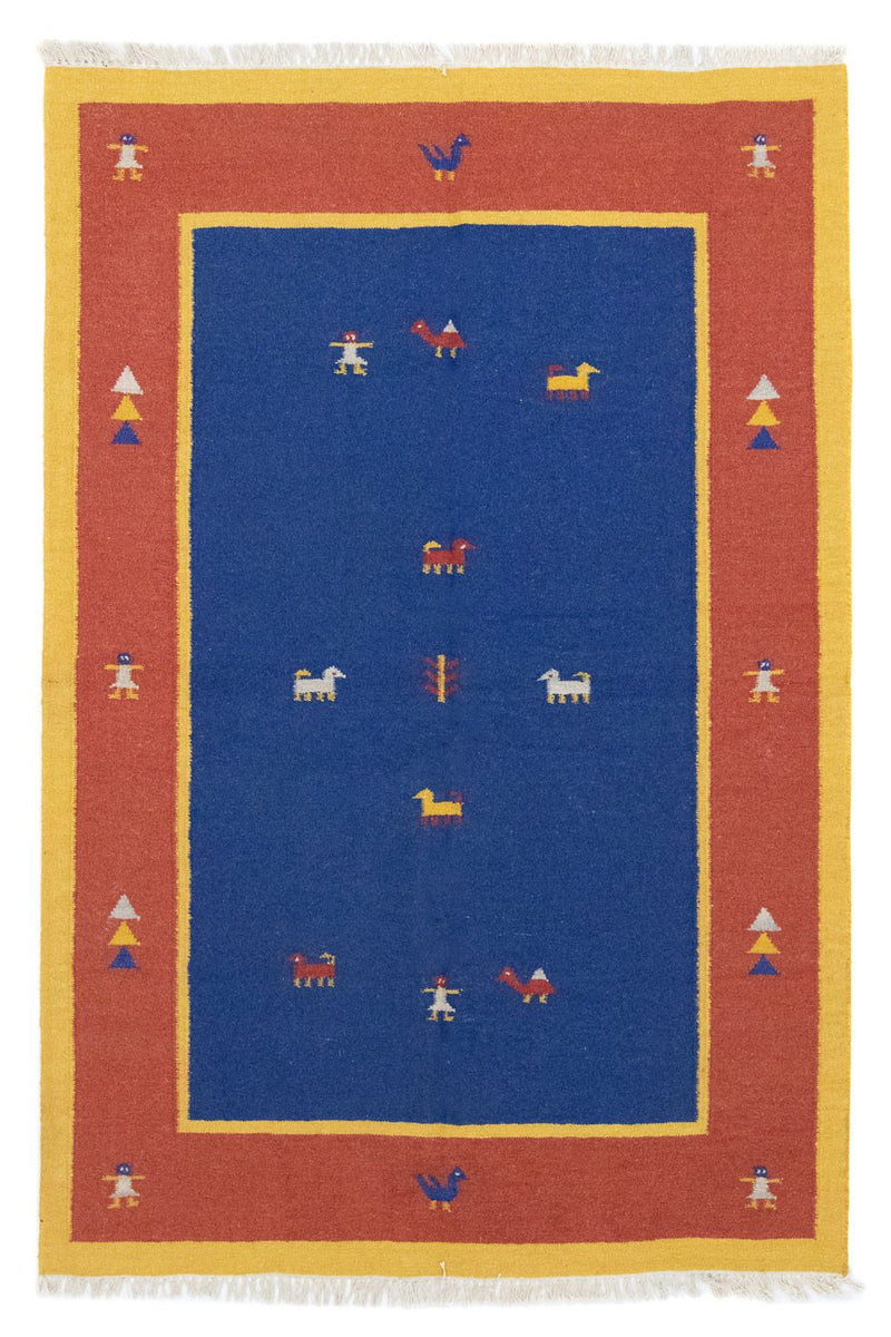 Kelim Teppich - Trendy 200 x 140 cm - blau