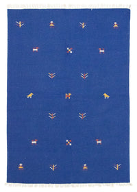 Tapis Kelim - Tendance - 200 x 140 cm - bleu