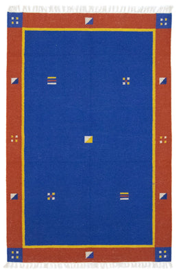 Kelim Teppich - Trendy 180 x 120 cm - blau