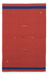 Kilim moderno Tappeto 120x180cm - Tappeto di lana - rosso - Rettangolo / Rosso / 120 x 180 cm Rettangolo