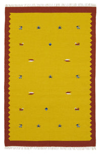 Tapis Kelim - Tendance - 180 x 120 cm - jaune