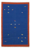 Kilim moderno Tappeto 120x180cm - Tappeto di lana - Rettangolo / Blu / 120 x 180 cm Rettangolo