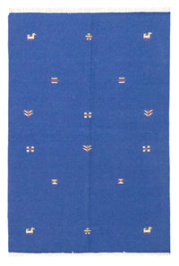 Tapis Kelim - Tendance - 200 x 140 cm - bleu