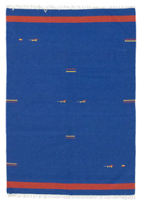 Tapis Kelim - Tendance - 200 x 140 cm - bleu