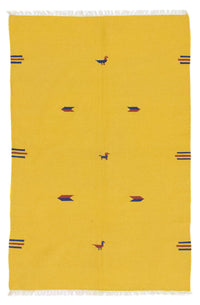 Tapis Kelim - Tendance - 200 x 140 cm - jaune